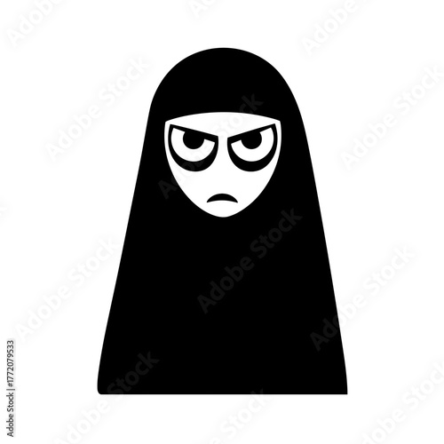 evil scary nun vector clipart, logo, icon