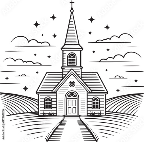 Holy Night Nativity Silhouette svg