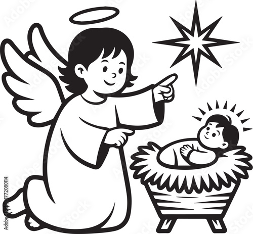 Holy Night Nativity Silhouette svg