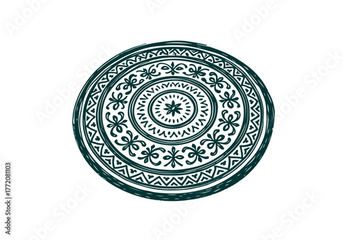 Rug carpet hand drawn simple sketch vector illustration