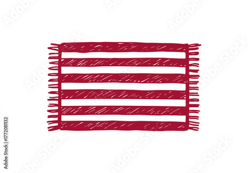 Rug carpet hand drawn simple sketch vector illustration