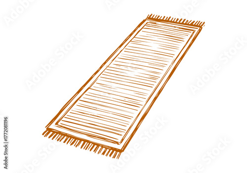 Rug carpet hand drawn simple sketch vector illustration
