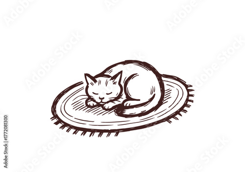 Rug carpet hand drawn simple sketch vector illustration