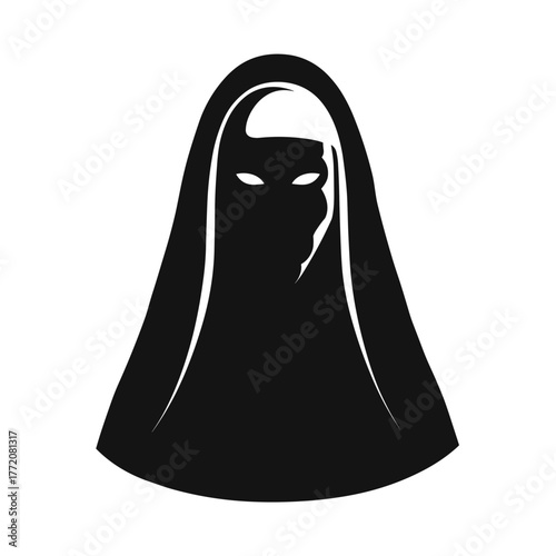 Unholy Angry Dead Demon Nun Vector Clipart, Icon, Logo