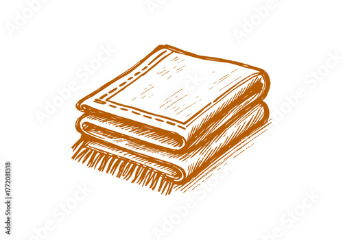 Rug carpet hand drawn simple sketch vector illustration