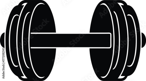 Flat design dumbbell icon for fitness and health