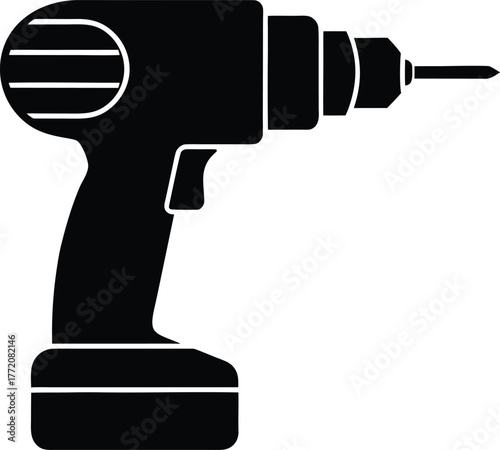 Modern drill machine icon for construction and diy projects