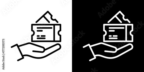 Ticket  Icon Of Line Black And White Style 