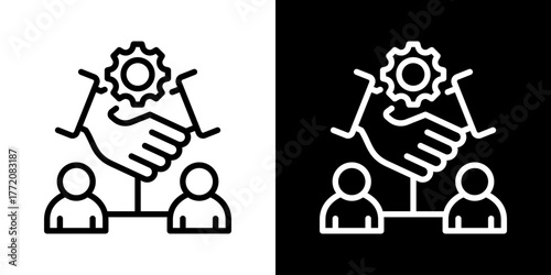 Crm  Icon Of Line Black And White Style 