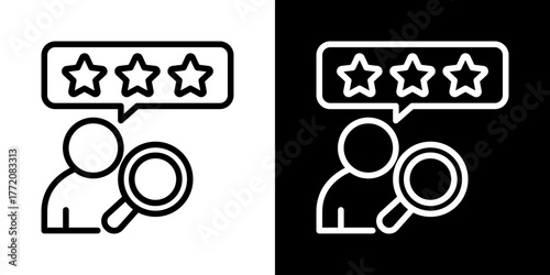 Review  Icon Of Line Black And White Style 