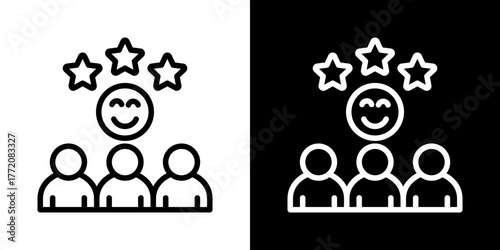 Customer Satisfaction  Icon Of Line Black And White Style 