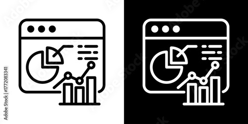 Analytics  Icon Of Line Black And White Style 