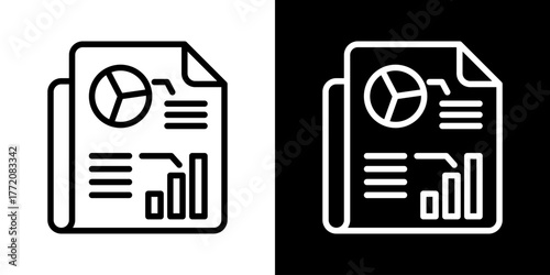 Reporting  Icon Of Line Black And White Style 