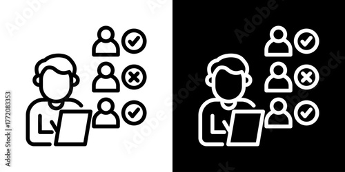 Survey  Icon Of Line Black And White Style 