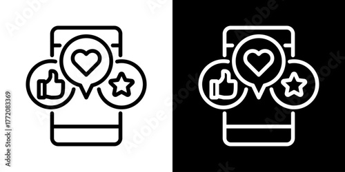 Social Media  Icon Of Line Black And White Style 