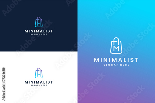 Luxury initial logo design with line art style
