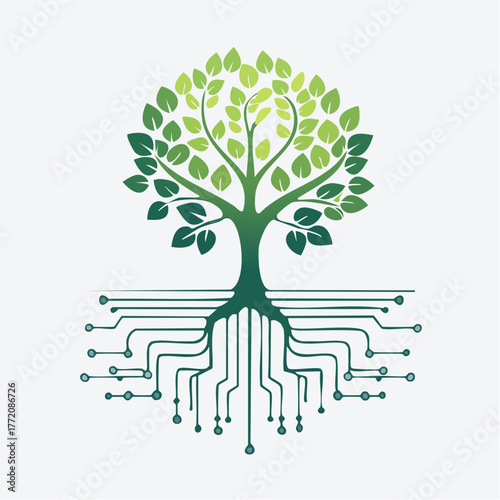 Digital Tree with Electronic Circuit Roots