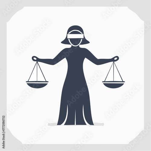 Lady Justice Icon with Scales of Balance