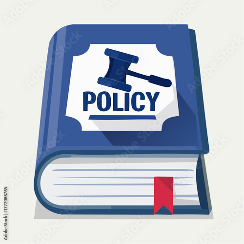 Policy and Law Book with Gavel Icon