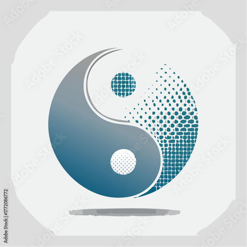 Stylized Yin Yang Symbol of Balance and Harmony