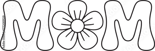 Bold letter m with flower accent perfect for mother's day designs isolated on transparent background