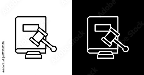Law Book White Icon Set Design