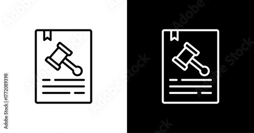 Legal Document White Icon Set Design