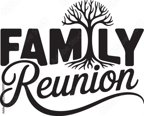 Family reunion tree logo design symbolizing connection and growth generational heritage isolated on transparent background