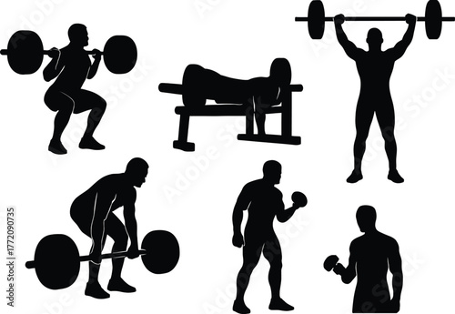 Lifting Weights Silhouette Fitness Vector Design