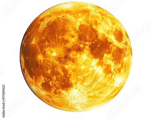 Full, golden, textured moon against black