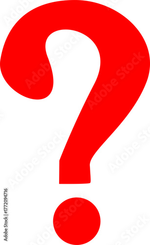 Red question mark icon or symbol 