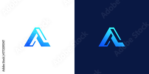 initial letter A simple monogram logo design vector illustration	