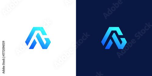 initial letter A simple monogram logo design vector illustration	