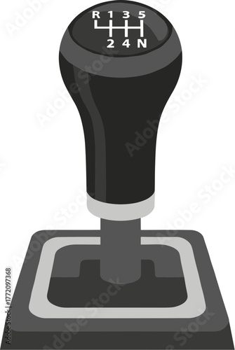 Simple Flat Style Manual Gear Stick Detail Illustration Graphic Element