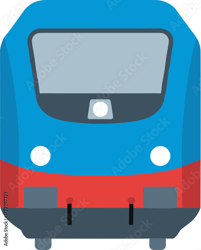 Flat Style Modern Train Head Detailed Illustration Transportation Icon