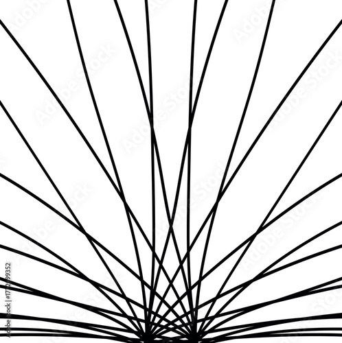 Symmetrical lines extend from the bottom up, diverging to the sides.