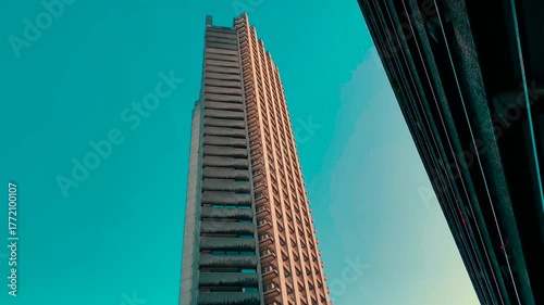 Barbican Estate, Shakespeare Tower, British Brutalist Architecture, London, England, United Kingdom