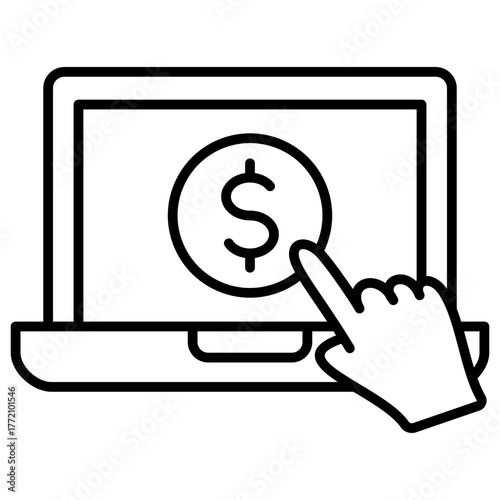 Pay Per Click Outline Icon