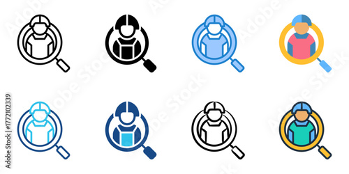 Recruit icon set multiple style collection 
