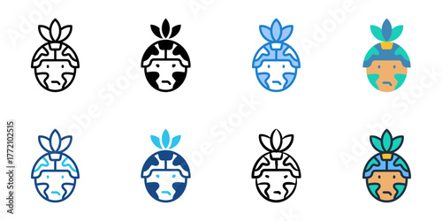 Camouflage icon set multiple style collection 
