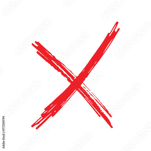 red check and cross marks isolated vector illustration