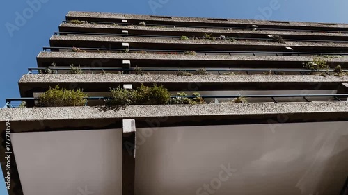 Barbican Estate Terrace Blocks, British Brutalist Architecture, London, England, United Kingdom