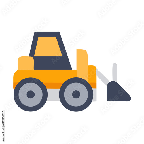 Foto Minimalist yellow and gray construction vehicle on black background