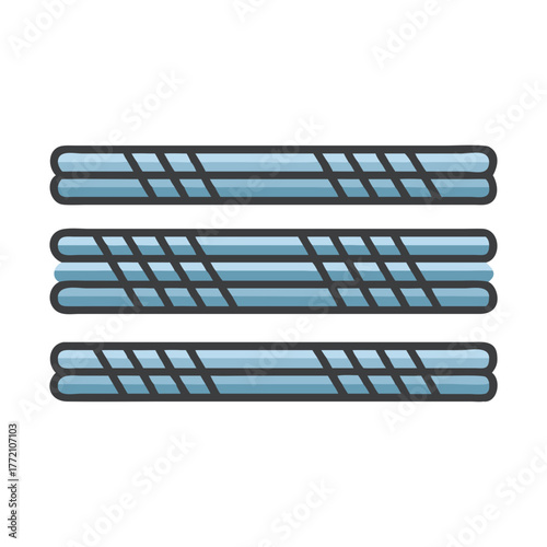 Abstract parallel blue lines graphic illustration on black background