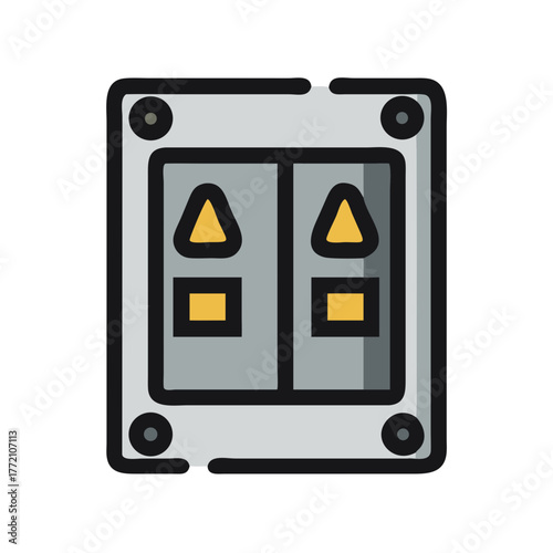 Vector illustration of light switch with up and down arrows