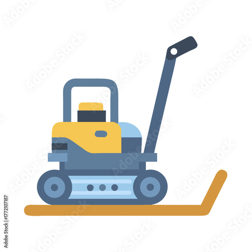 Flat vector image of a soil compactor machine icon