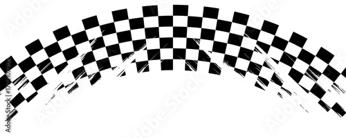 Black and white checkered rectangular frame. Square racing checkerboard pattern. Chessboard geometric pattern. Rally checkerboard pattern. Finish racing frame. Vector illustration on white background