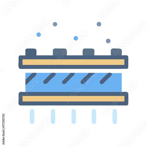 Stylized Abstract Layers With Fluidic Emission On Dark Background