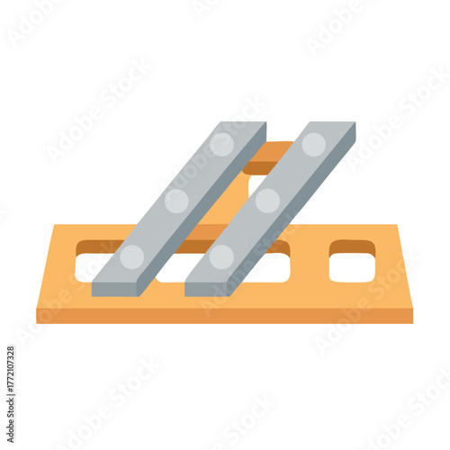 Vector Illustration of Xylophone or Glockenspiel Musical Instrument Isolated