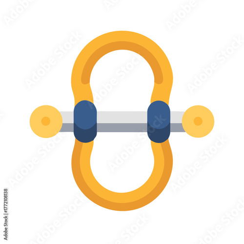 Graphical shackle illustration on black background symbolizing strength connection